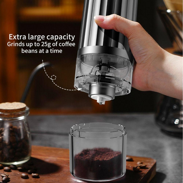 Portable Electric Coffee Bean Grinder USB Rechargeable Coarse Fine Coffee Powder Travel Friendly Coffee Lover Business